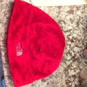 The North Face magenta plush faux fur beanie magenta new w/o tags